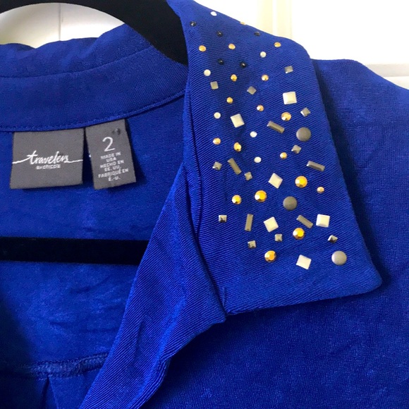 CHICO’S TRAVELERS COBALT TUNIC - Picture 2 of 4